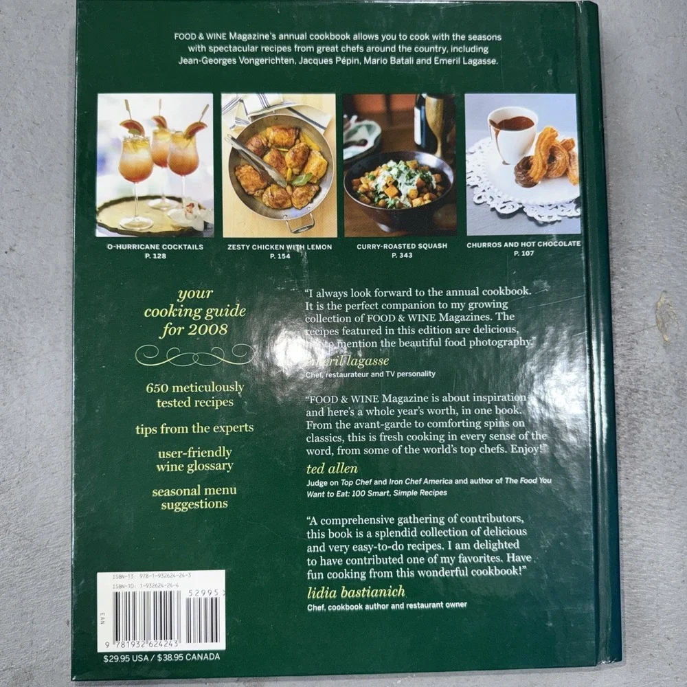 New 2008 Cookbook 30th anniversary Edition Food And Wine Recipes‎